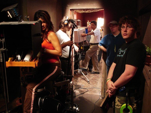 Upinder Raisauda directing a scene on the set of The Corner Shop